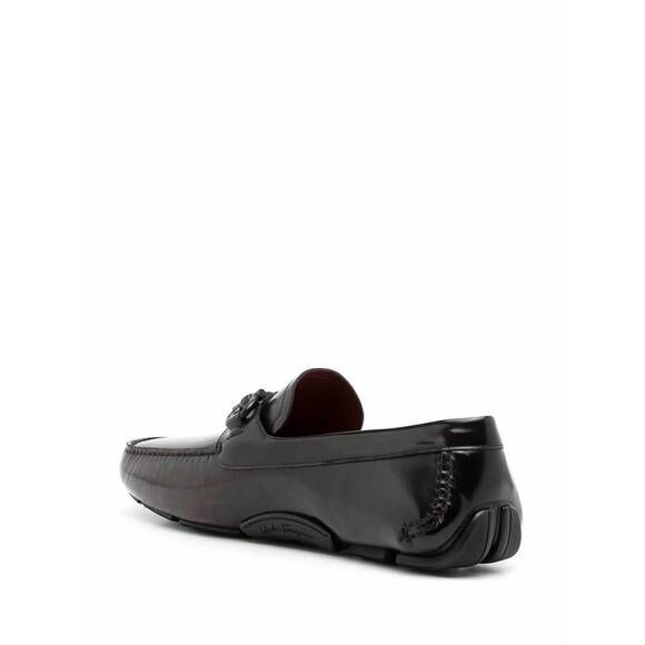 NEW SALVATORE FERRAGAMO men\'s leather penny loafer in red/black main image 4